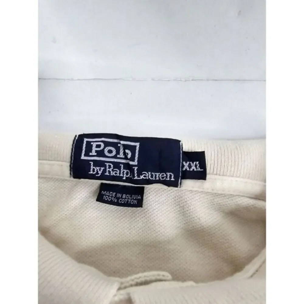 Vintage Polo Ralph Lauren Shirt Mens 2XL XXL White 100% Cotton Golf 80s 90s‎ Y2K